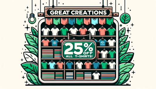 Exciting News: Rare 25% Off Sale on All T-Shirts at Great Creations!