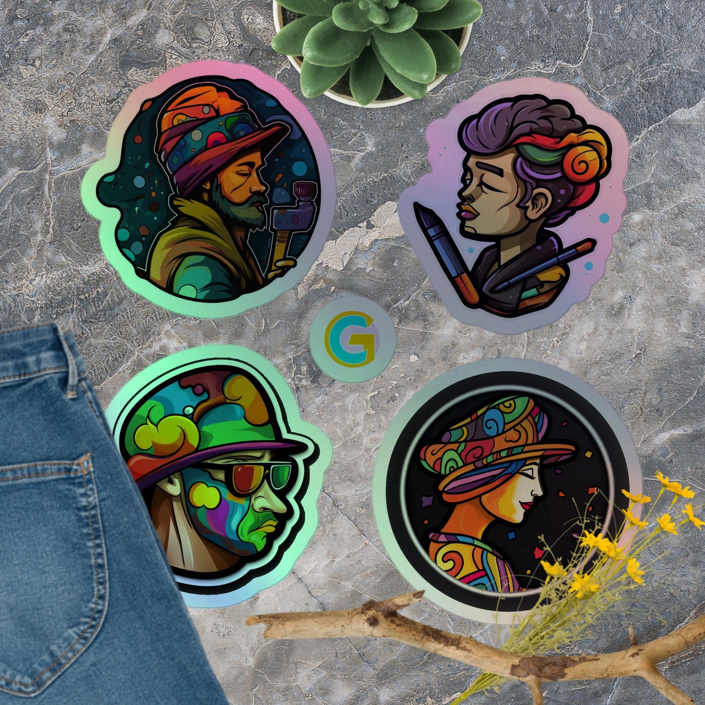 Artist Pack 4 Holographic stickers