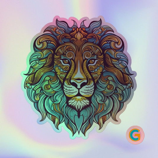 Lion Artist Holographic sticker